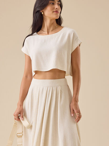 Jules Linen Crop Top - TULLABEE