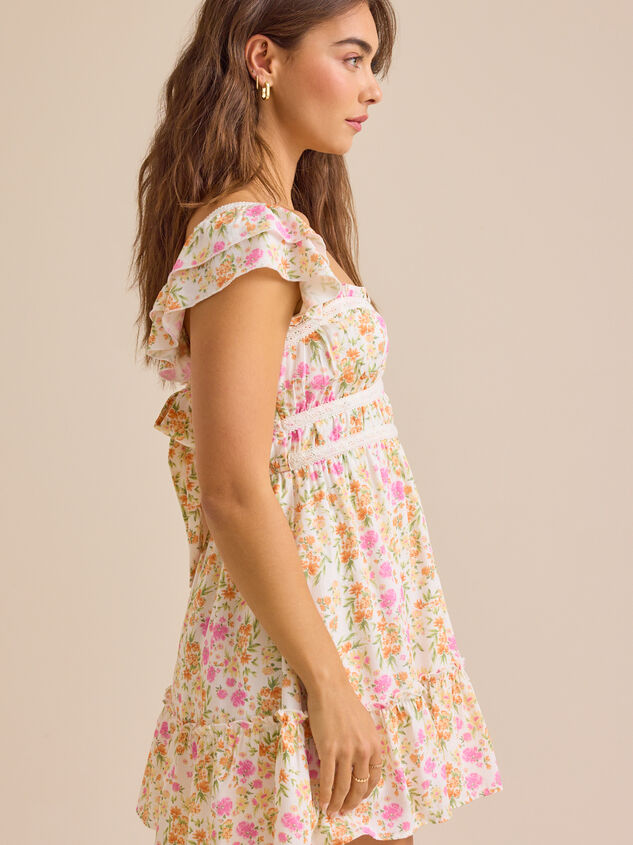 Isabella Floral Mini Dress Detail 3 - TULLABEE