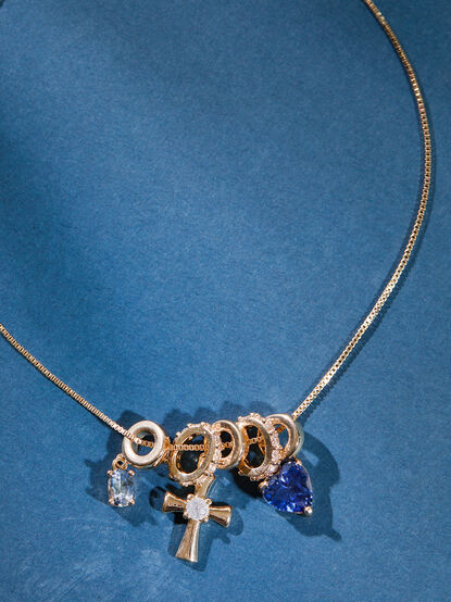 Heart Cross Charm Necklace - TULLABEE