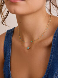 Layered Turquoise Clover Necklace - TULLABEE