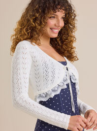 Rowen Pointelle Cardigan Detail 4 - TULLABEE