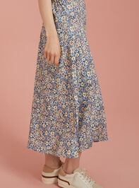 Ainsley Floral Midi Skirt Detail 3 - TULLABEE