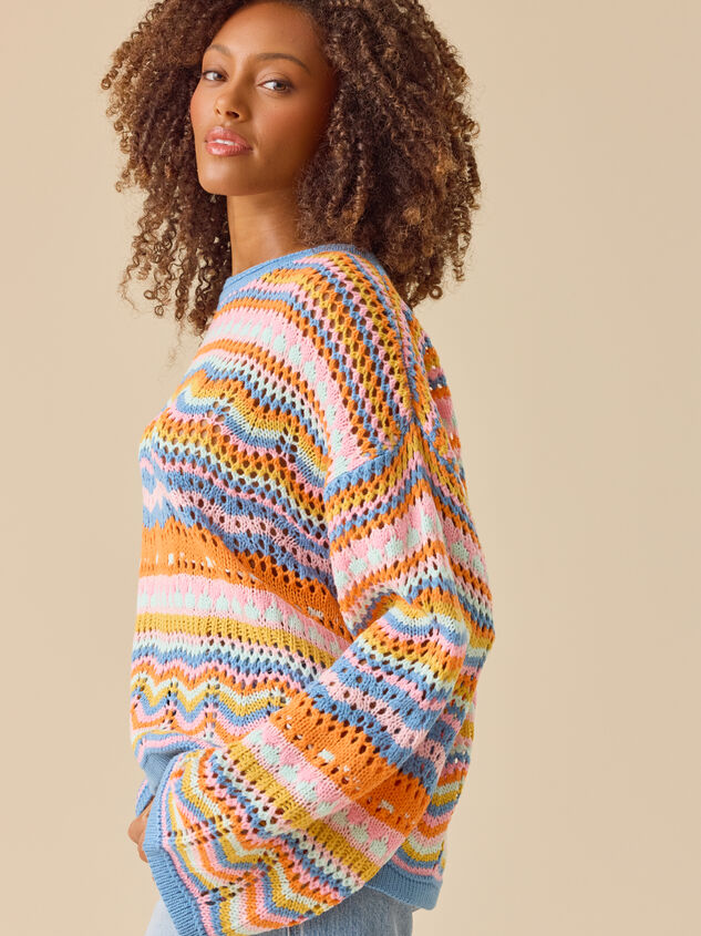 Keily Bright Stripe Sweater Detail 4 - TULLABEE