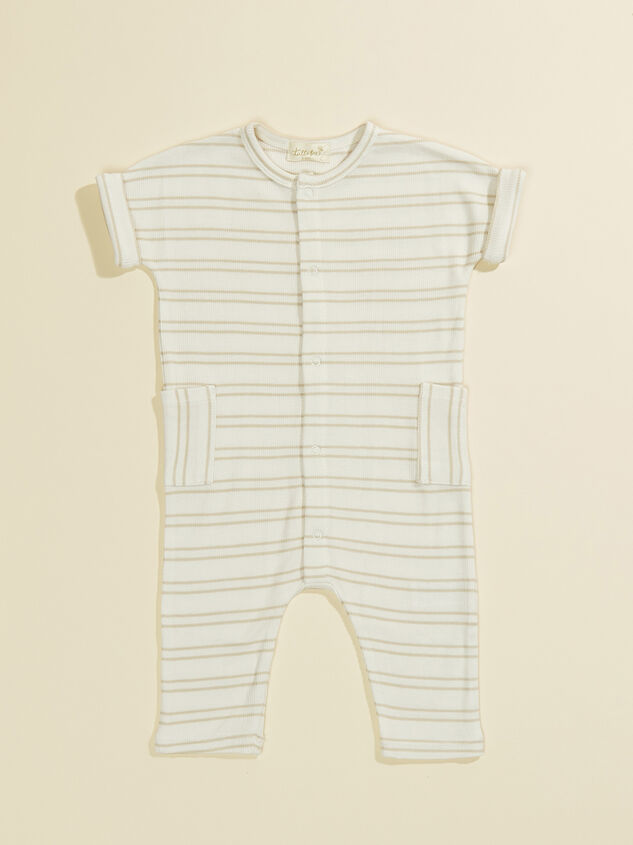 Clay Stripe Jumpsuit Detail 1 - TULLABEE