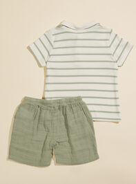 Collin Striped Polo Top and Shorts Set Detail 2 - TULLABEE