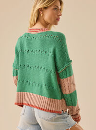 Cece Varsity Stripe Sweater Detail 4 - TULLABEE