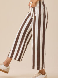 Coco High Rise Cabana Stripe Crop Pants Detail 4 - TULLABEE