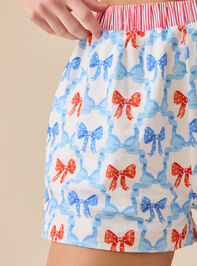 Americana Bows Sleep Shorts Detail 3 - TULLABEE
