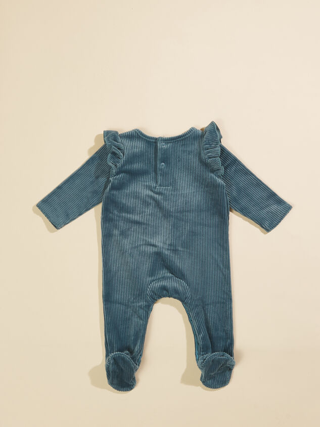 Allie Ribbed Velour Footie and Bow Set by MudPie Detail 3 - TULLABEE