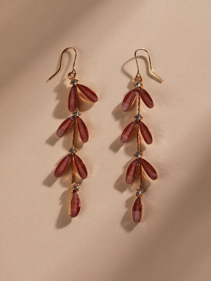 Resin Leaf Dangle Earrings - TULLABEE