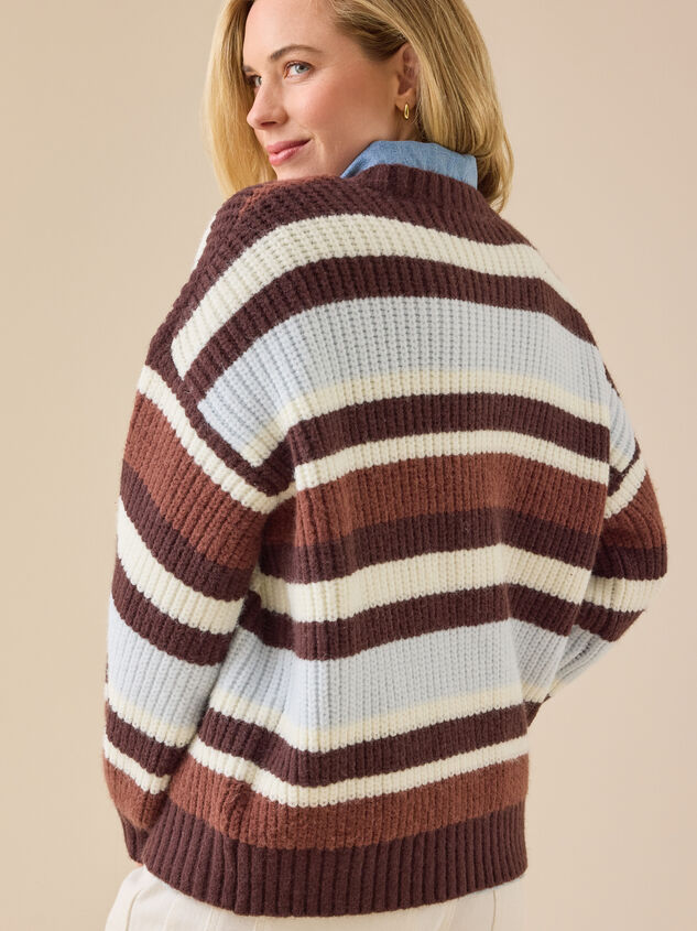 Suede Striped Tunic Pullover Detail 5 - TULLABEE
