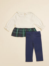 Maegan Plaid Bear Dress and Legging Set Detail 2 - TULLABEE