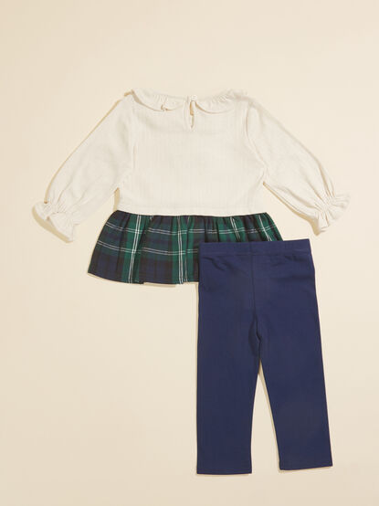 Maegan Plaid Bear Dress and Legging Set - TULLABEE
