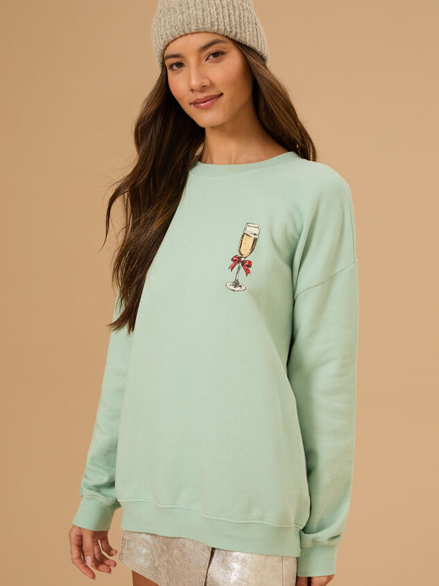 Prosec-Ho-Ho-Ho Sweatshirt Detail 4 - TULLABEE