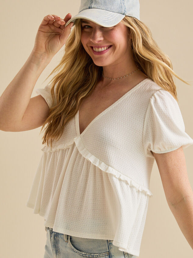 Caroline Bow Back Babydoll Top Detail 4 - TULLABEE