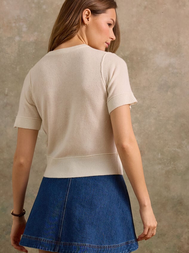 Nova Cashmere Cropped Sweater Detail 7 - TULLABEE