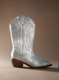 Kelsha Metallic Western Boots Detail 2 - TULLABEE