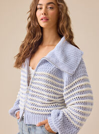 Allyson Striped Zip Up Detail 5 - TULLABEE