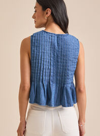 Braleigh Denim Pleated Top Detail 5 - TULLABEE