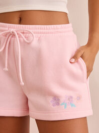 Hold My Hand Embroidered Lounge Short Detail 2 - TULLABEE