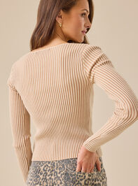 Jasper Ribbed Square Neck Top Detail 5 - TULLABEE