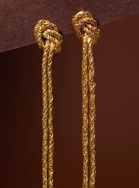 18K Gold Dipped Knot Dangle Earrings Detail 2 - TULLABEE