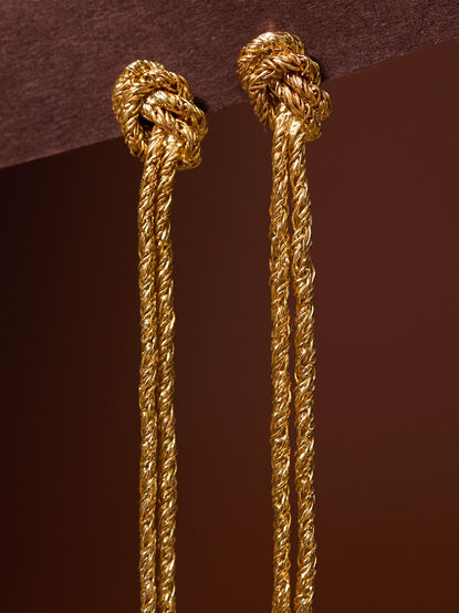 18K Gold Dipped Knot Dangle Earrings - TULLABEE