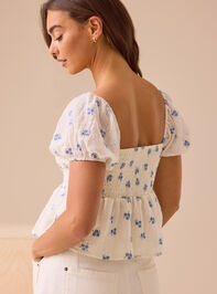 Margot Embroidered Babydoll Top Detail 4 - TULLABEE