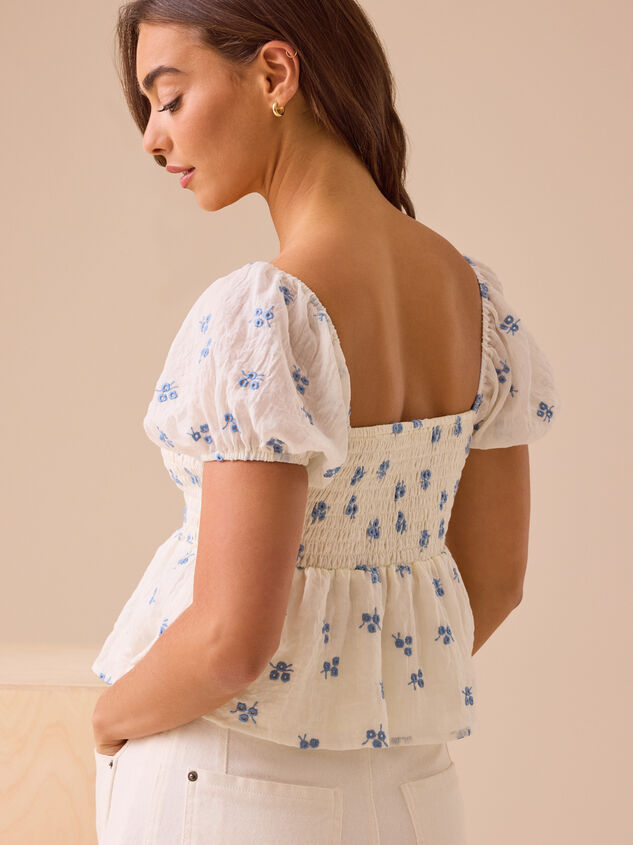 Margot Embroidered Babydoll Top Detail 4 - TULLABEE