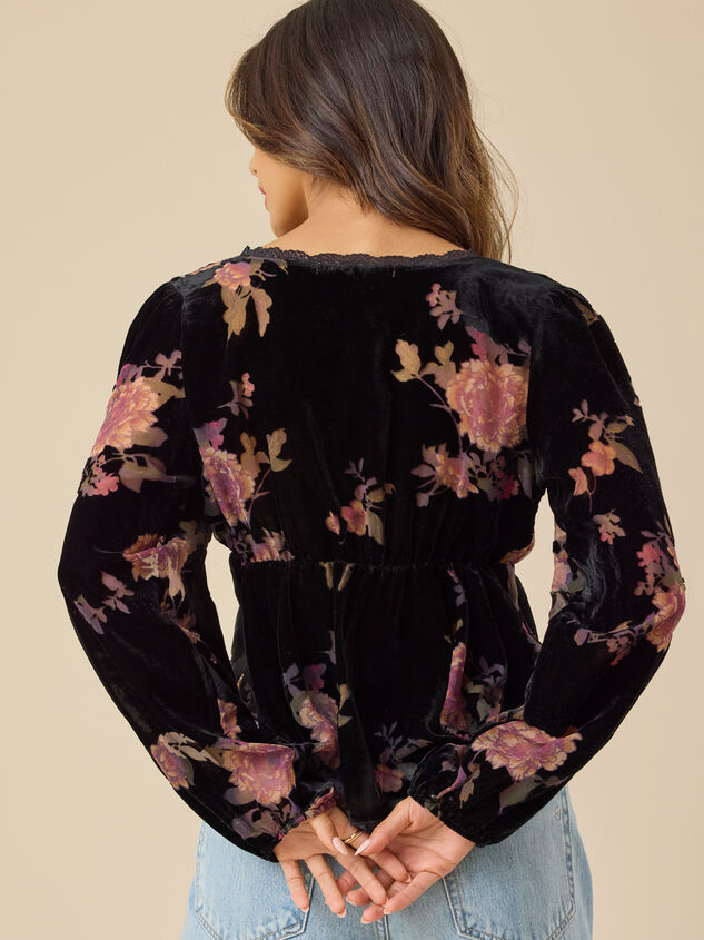 Lindsey Velvet Babydoll Top Detail 5 - TULLABEE