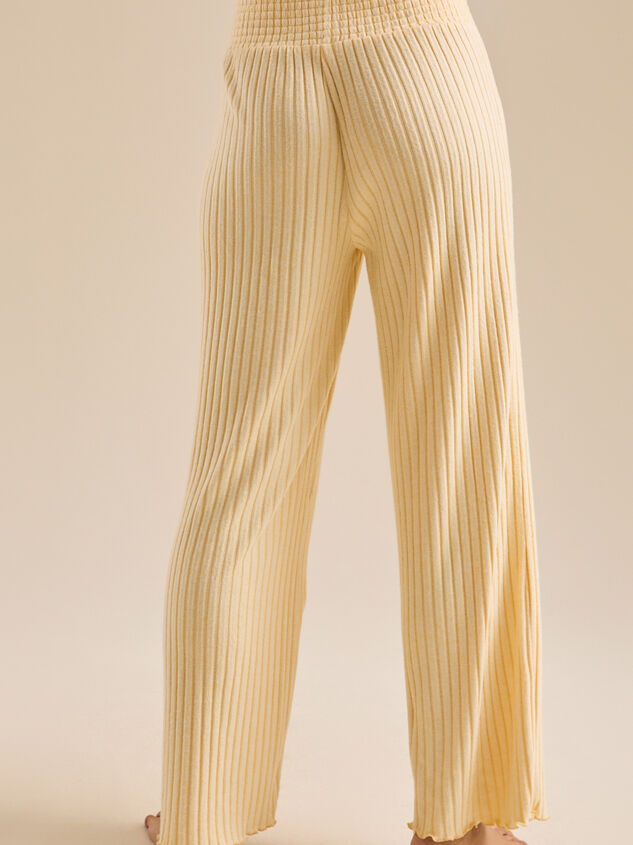Kara Silky Rib Lounge Pant Detail 4 - TULLABEE