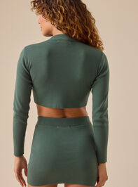 Phoebe Mock Neck Cropped Sweater Detail 4 - TULLABEE