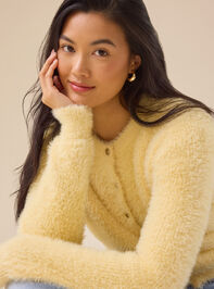 Camelia Fuzzy Cardigan Detail 3 - TULLABEE