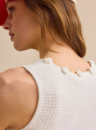 Juniper 3D Floral Crochet Vest Detail 5 - TULLABEE
