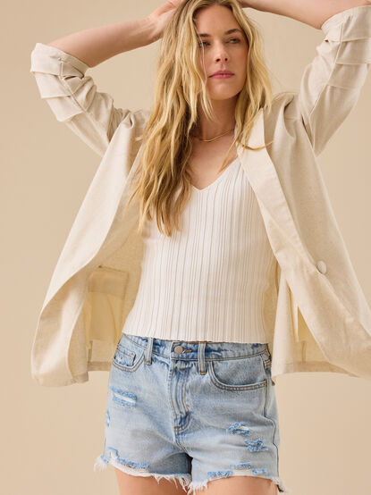 Hartley Distressed Denim Shorts - TULLABEE