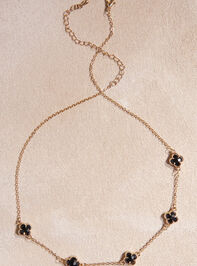 Black Crystal Clover Choker - TULLABEE