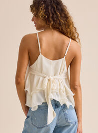 Paityn Ruffle Tie Back Tank Detail 5 - TULLABEE