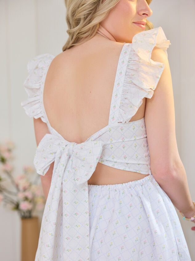 Leanna Flutter Sleeve Mama Dress Detail 6 - TULLABEE