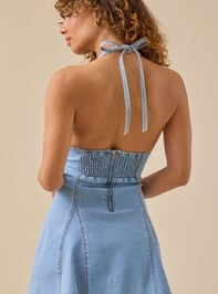 Easton Denim Mini Dress Detail 2 - TULLABEE