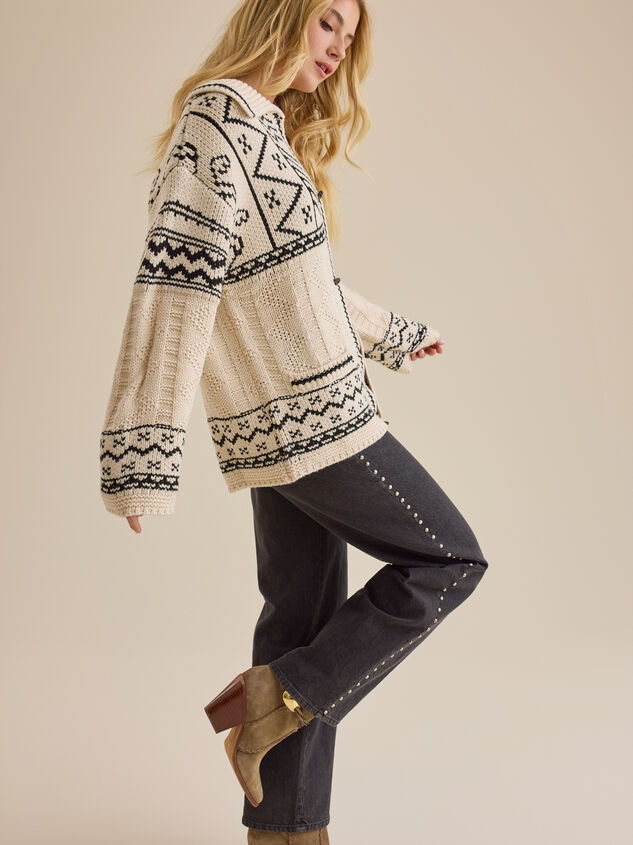 Naya Fairisle Cardigan Detail 3 - TULLABEE