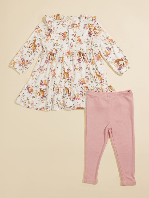 Floral Woodland Dress and Legging Set Detail 1 - TULLABEE