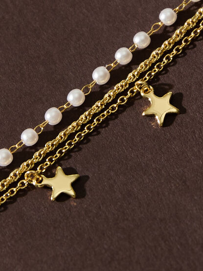 18K Gold Starstruck Layered Bracelet - TULLABEE