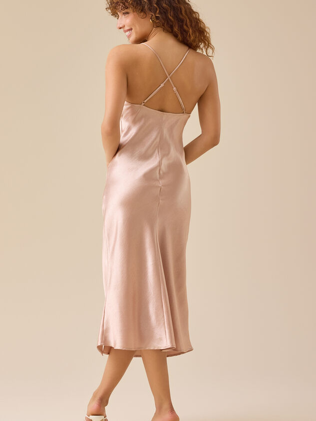 Andrea Satin Maxi Dress Detail 2 - TULLABEE