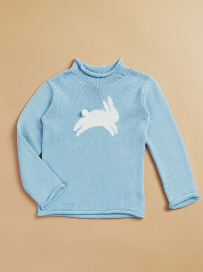 Blue Bunny Rollneck Sweater - TULLABEE
