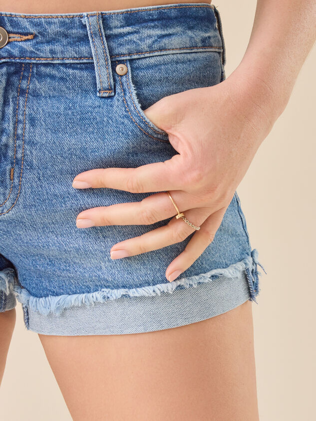 Miller Cuff Denim Shorts Detail 2 - TULLABEE