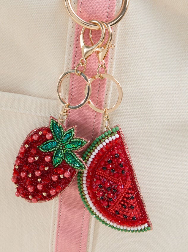Beaded Watermelon Bag Charm Detail 4 - TULLABEE