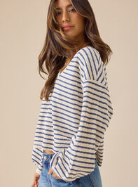 Raelynn V-Neck Striped Top Detail 3 - TULLABEE