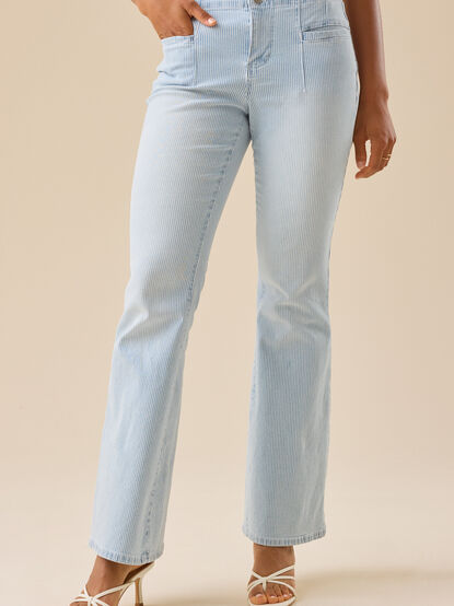 Zoey Striped Flare Jeans - TULLABEE