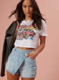 Vintage Cars Cropped Graphic Tee - TULLABEE