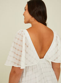 Shona Textured Plaid Maxi Dress Detail 6 - TULLABEE